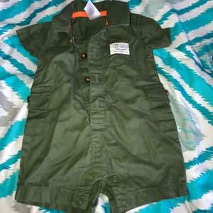 Green Button Down Romper